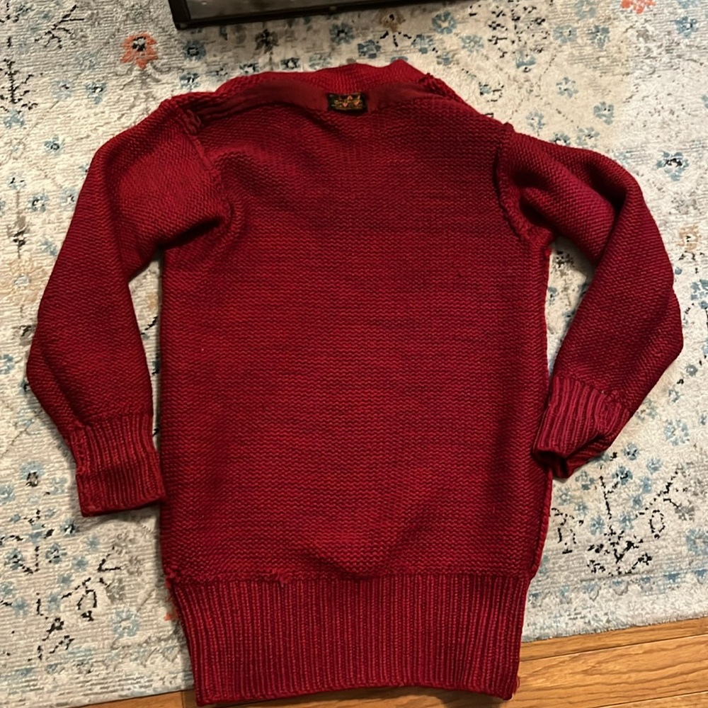 Vintage Thos. E Wilson & Co. Red V-Neck Heavy Sweater - Picture 11 of 16